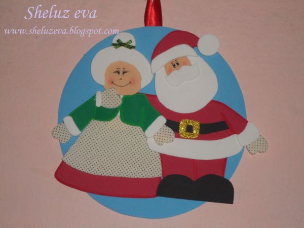 guirlanda Papai e Mamãe Noel