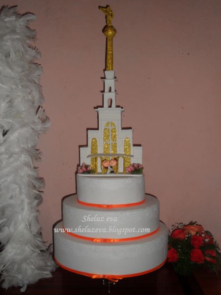 Bolo Cenográfico Casamento + Topo  Bolo Templo de São Paulo