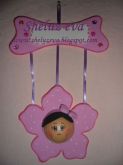 Placa de Porta Menina Flor
