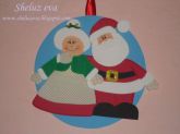 guirlanda Papai e Mamãe Noel