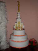 Bolo Cenográfico Casamento + Topo  Bolo Templo de São Paulo
